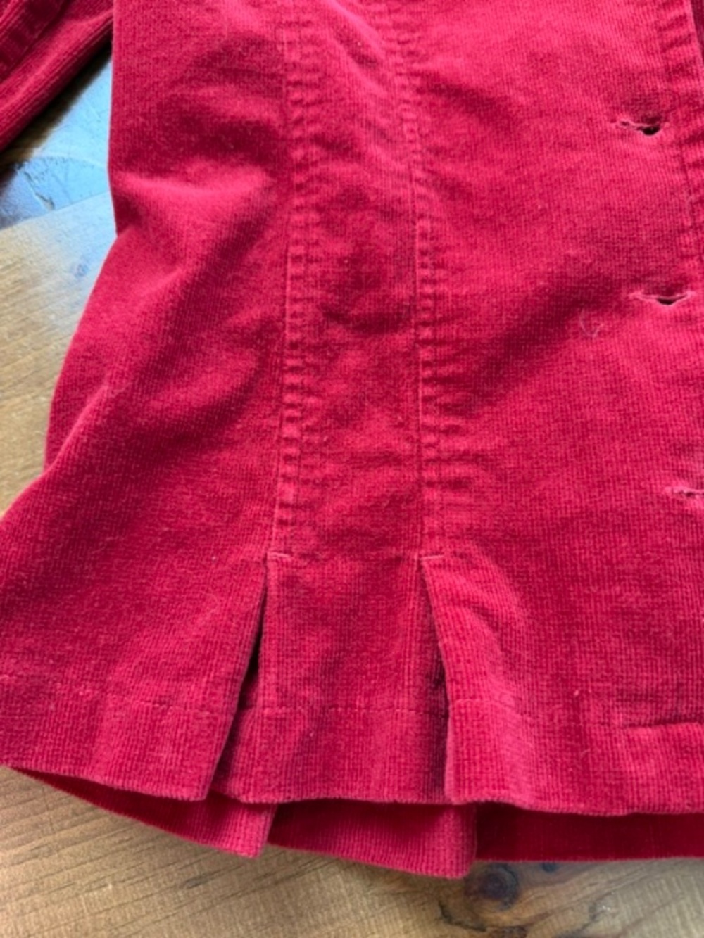 Christopher Banks Red Corduroy Jacket Blazer with Pleats Women's Med 2000's - Picture 9 of 14